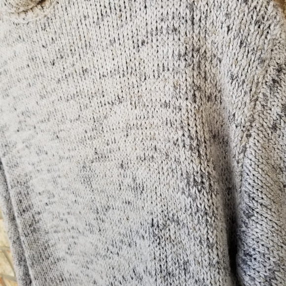 Sonoma Gray Metalic Open Front Sweater Cardigan (Womens Small) Cable Knit Long - Picture 5 of 9